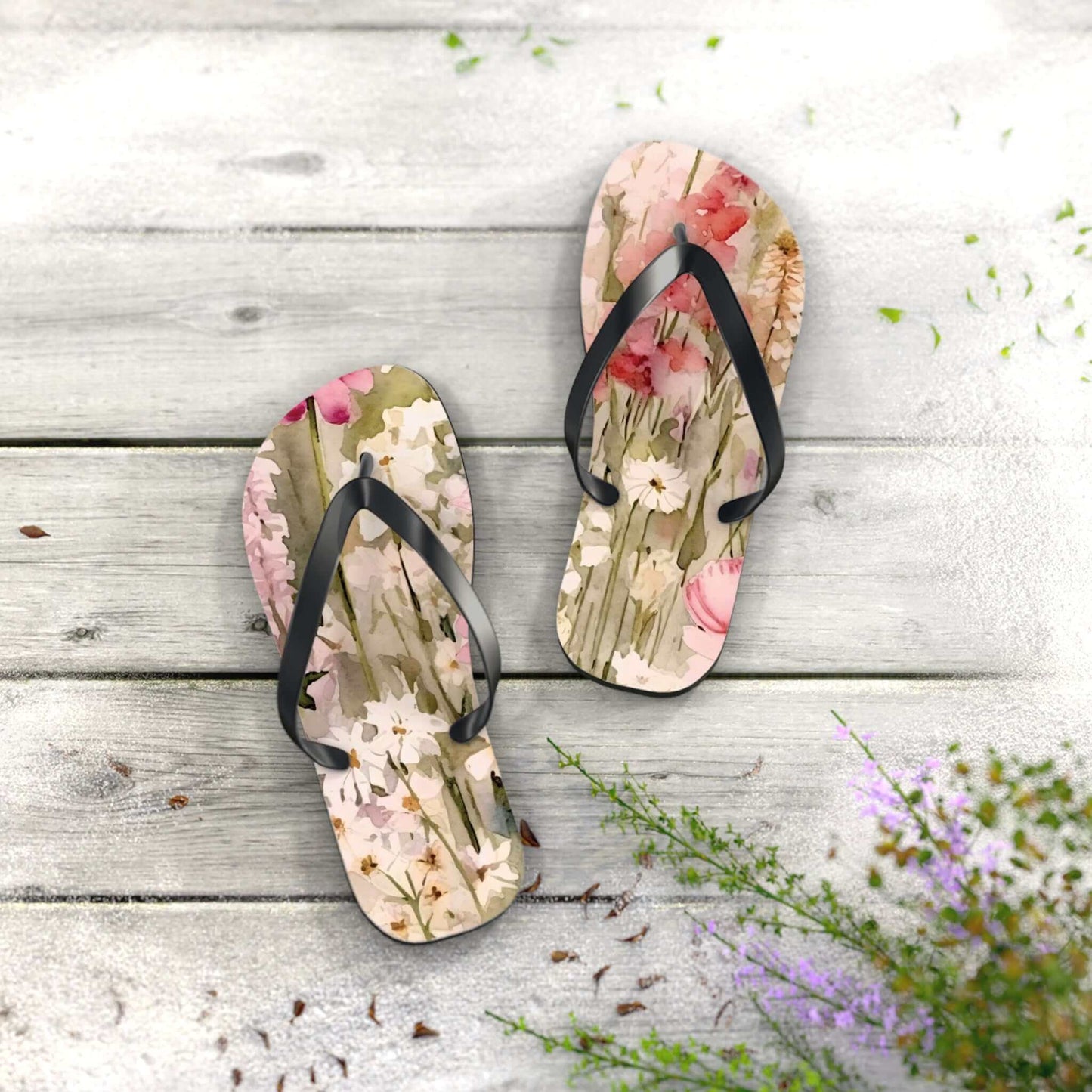 Floral Flip Flops
