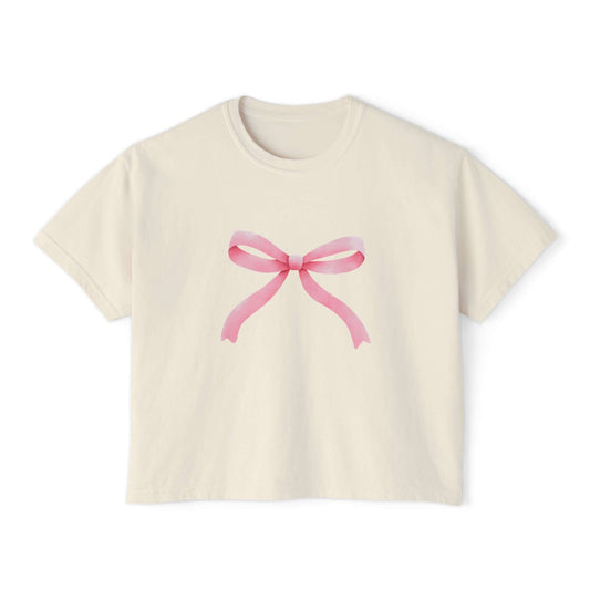 Pink Bow Women's Cropped Tee