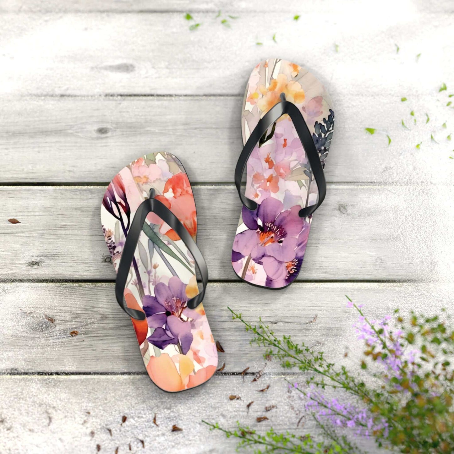 Floral Flip Flops