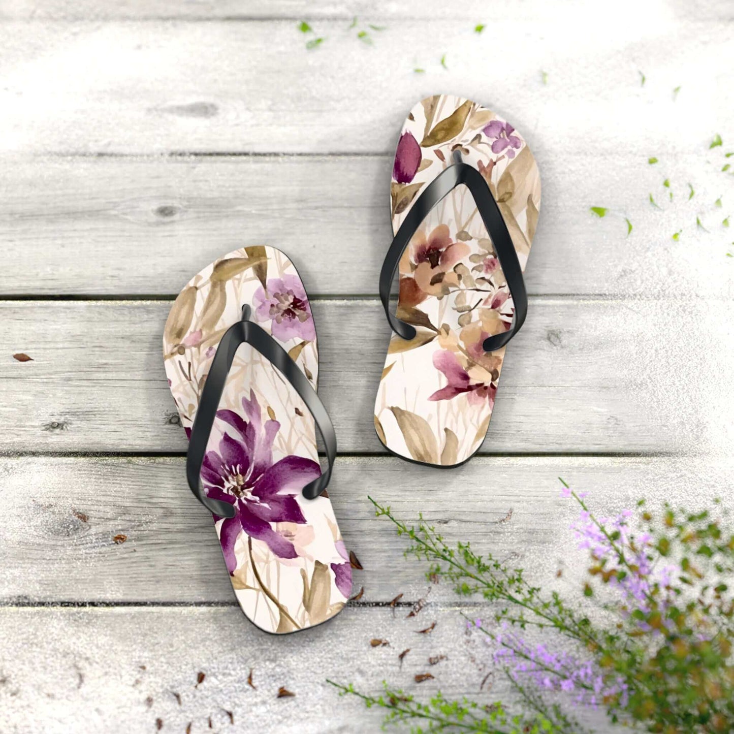 Floral Flip Flops